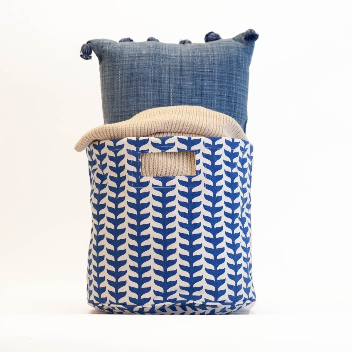 Fin Navy Canvas Basket Canvas Basket - rockflowerpaper