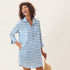 Flora Blue blu Cotton Beach Shirt Swim Cover Up - rockflowerpaper