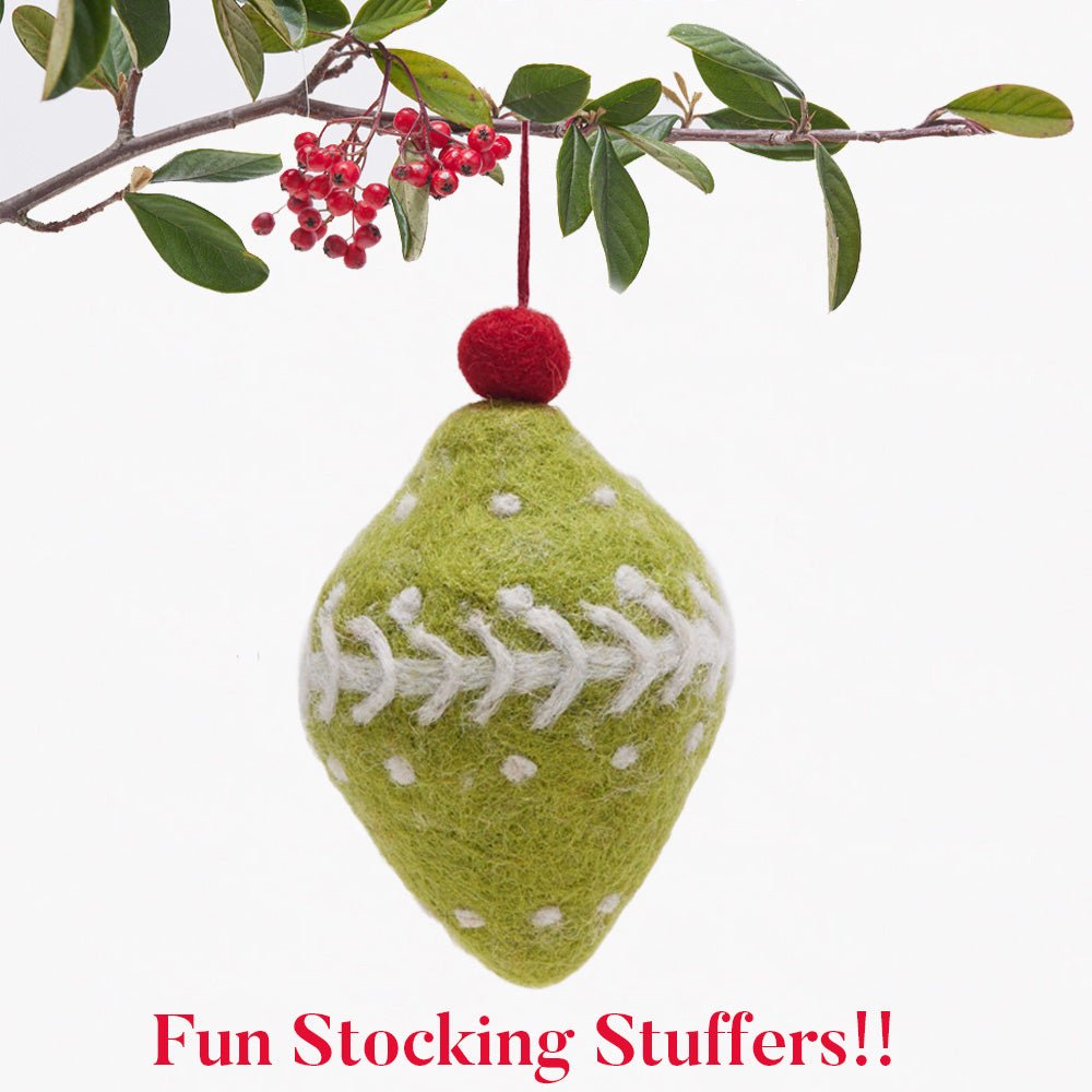 Green Bauble Felt Ornament Ornament - rockflowerpaper