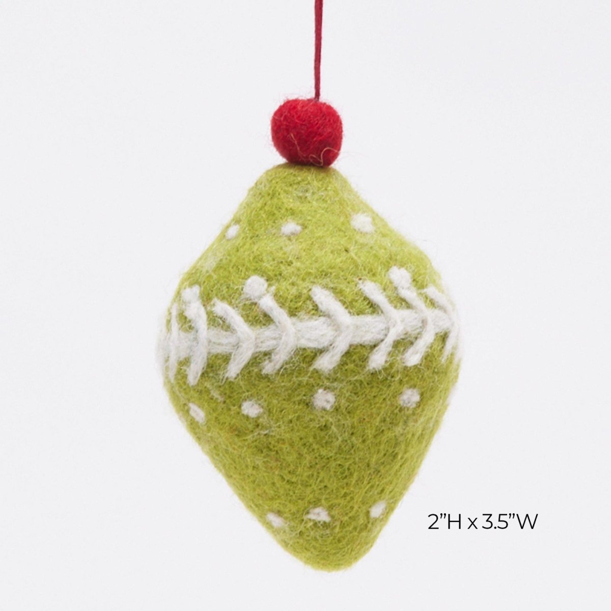 Green Bauble Felt Ornament Ornament - rockflowerpaper