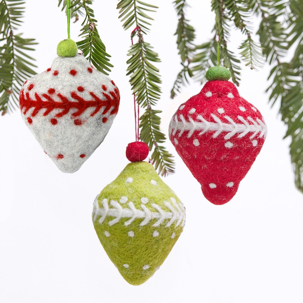 Green Bauble Felt Ornament Ornament - rockflowerpaper