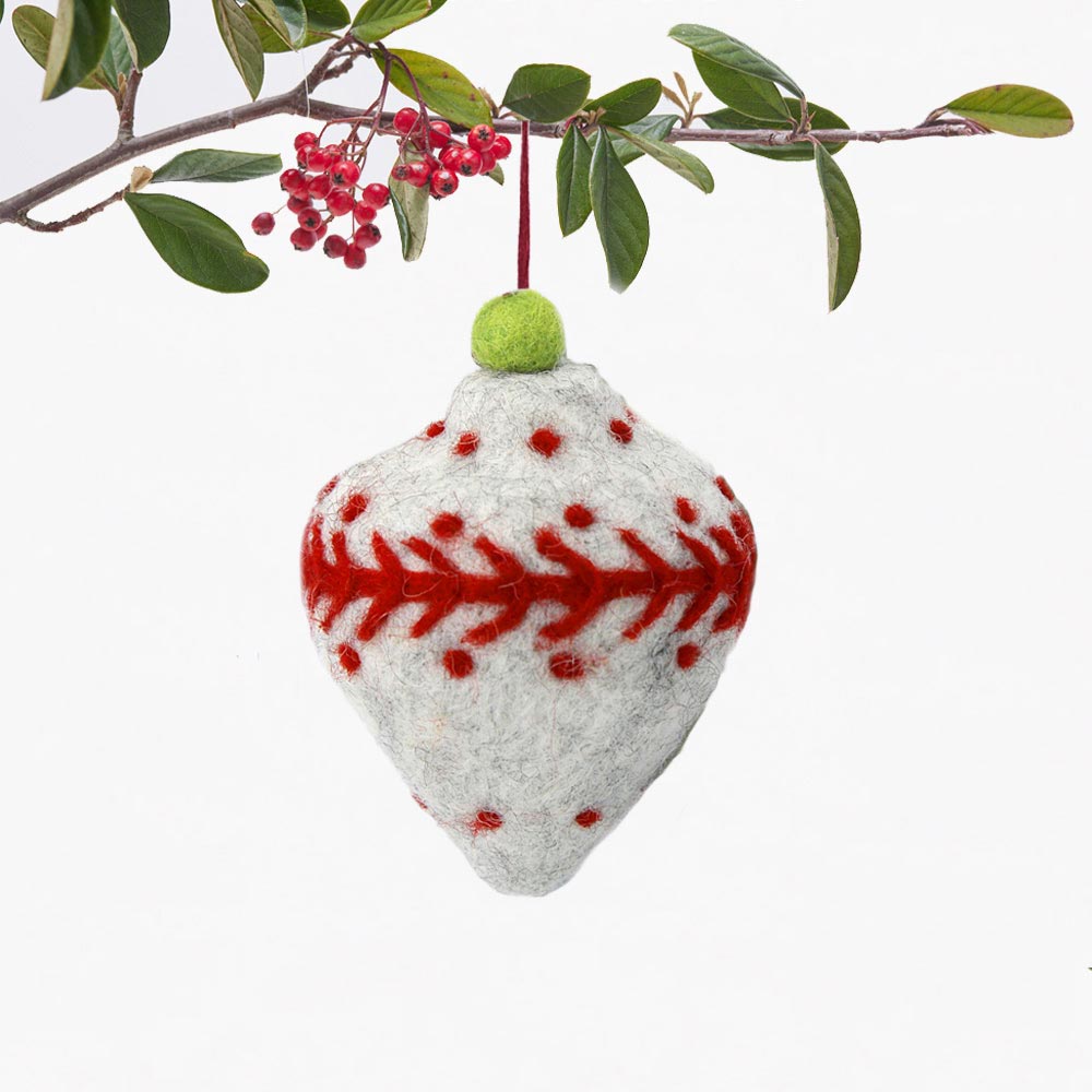 Grey Bauble Felt Ornament Ornament - rockflowerpaper