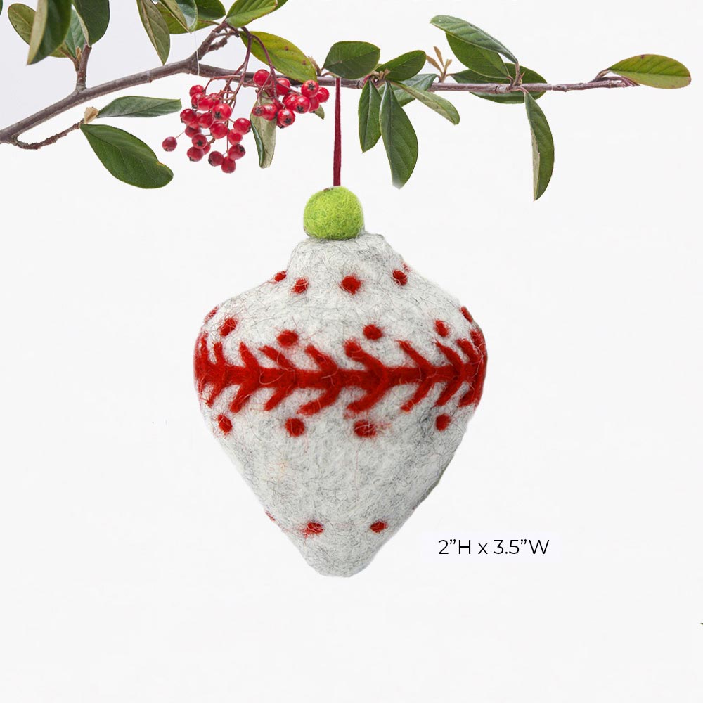 Grey Bauble Felt Ornament Ornament - rockflowerpaper