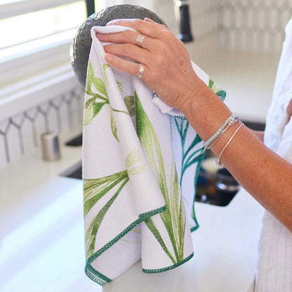 Herbs Green Blu Kitchen Tea Towel Kitchen Towel - rockflowerpaper