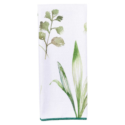Herbs Green Blu Kitchen Tea Towel Kitchen Towel - rockflowerpaper