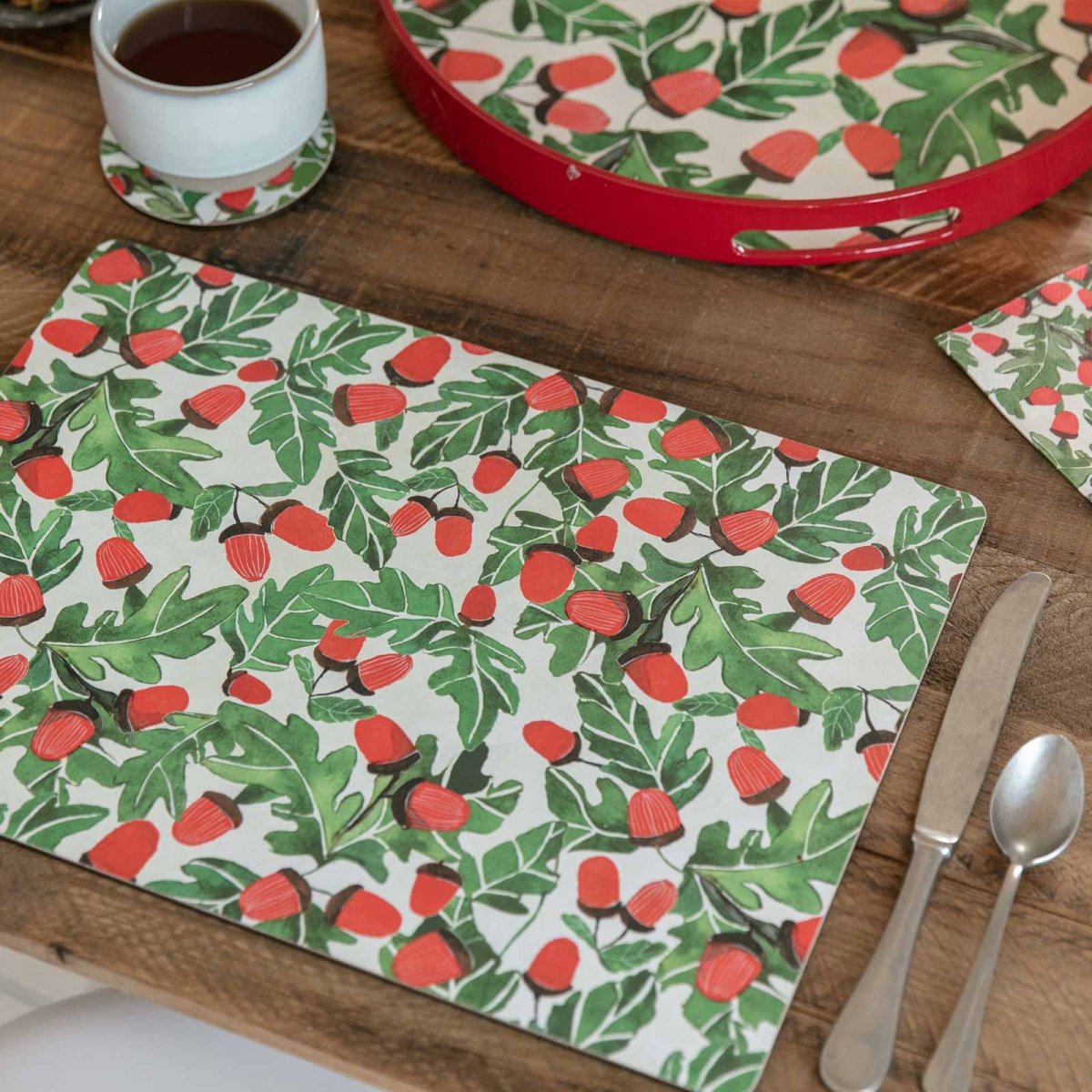 Holiday Acorns Art Placemats - Set of 4 Placemat - rockflowerpaper