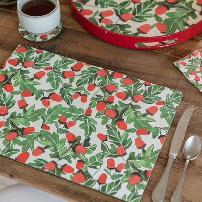 Holiday Acorns Art Placemats - Set of 4 Placemat - rockflowerpaper