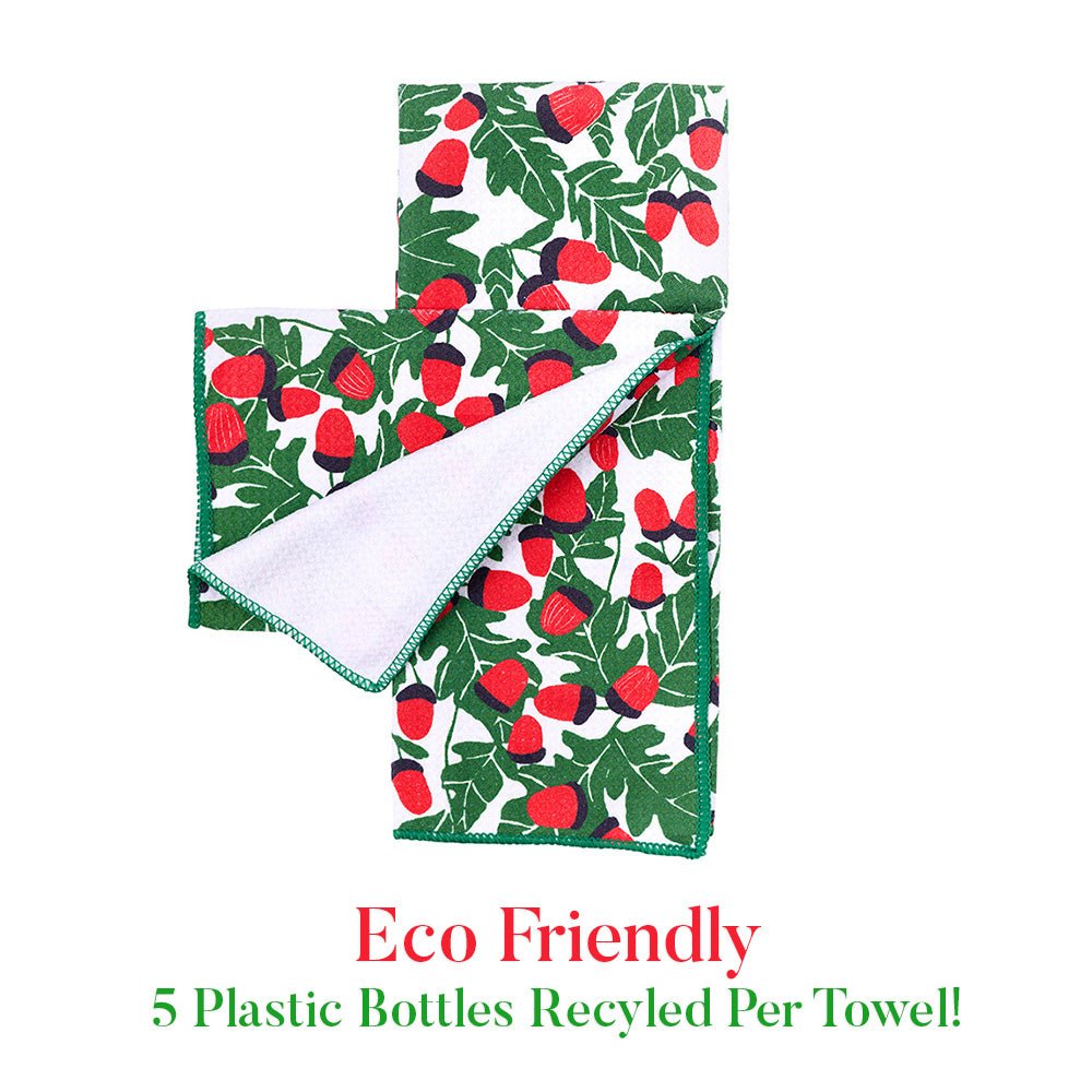 Holiday Acorns blu Kitchen Tea Towel Kitchen Towel - rockflowerpaper