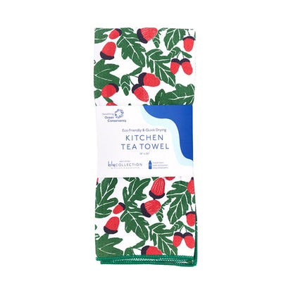 Holiday Acorns blu Kitchen Tea Towel Kitchen Towel - rockflowerpaper