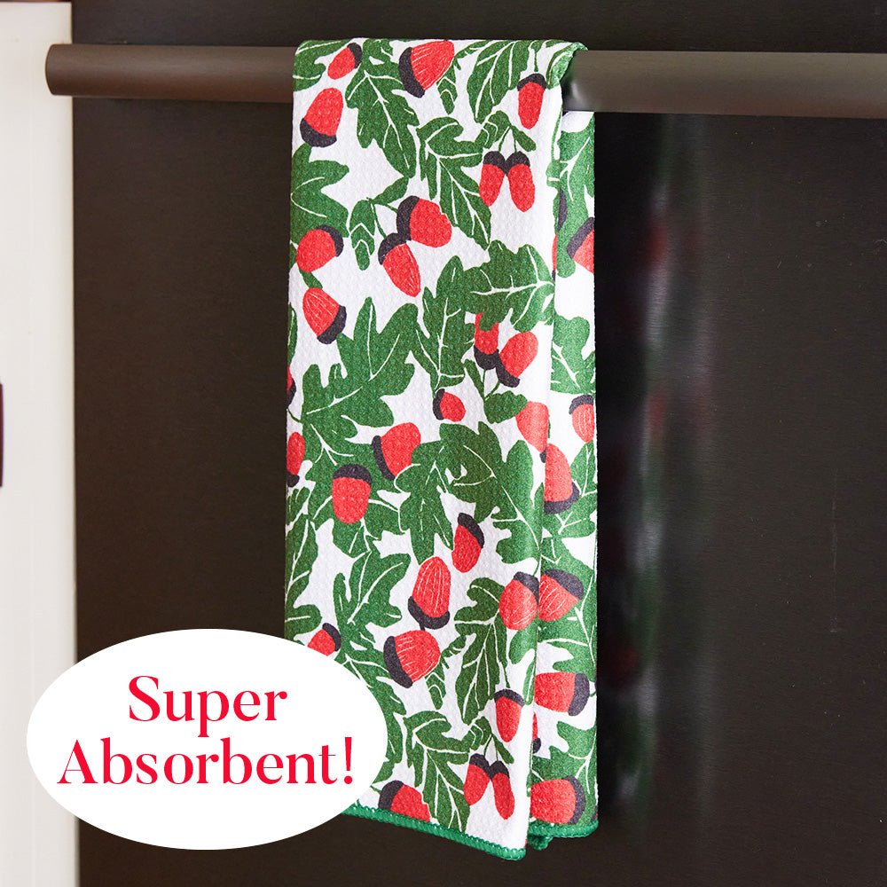 Holiday Acorns blu Kitchen Tea Towel Kitchen Towel - rockflowerpaper
