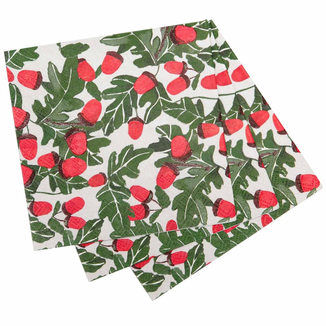 Holiday Acorns Paper Cocktail Napkins (Pack of 20) Paper Cocktail Napkin - rockflowerpaper