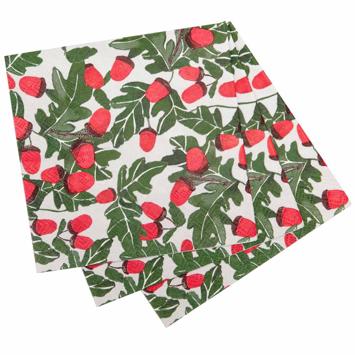Holiday Acorns Paper Cocktail Napkins (Pack of 20) Paper Cocktail Napkin - rockflowerpaper