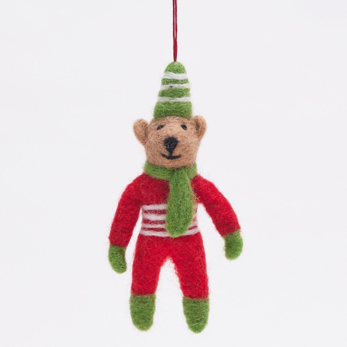 Holiday Bear Felt Ornament Ornament - rockflowerpaper