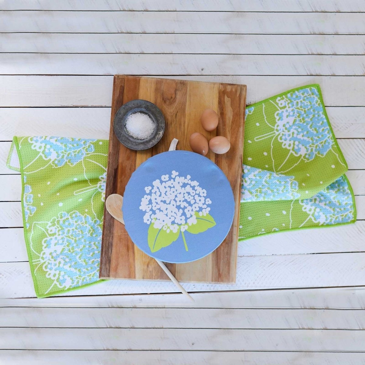 Hydrangea blu Kitchen Food Storage Covers (Set of 3 ) Eco Dish Cover - rockflowerpaper