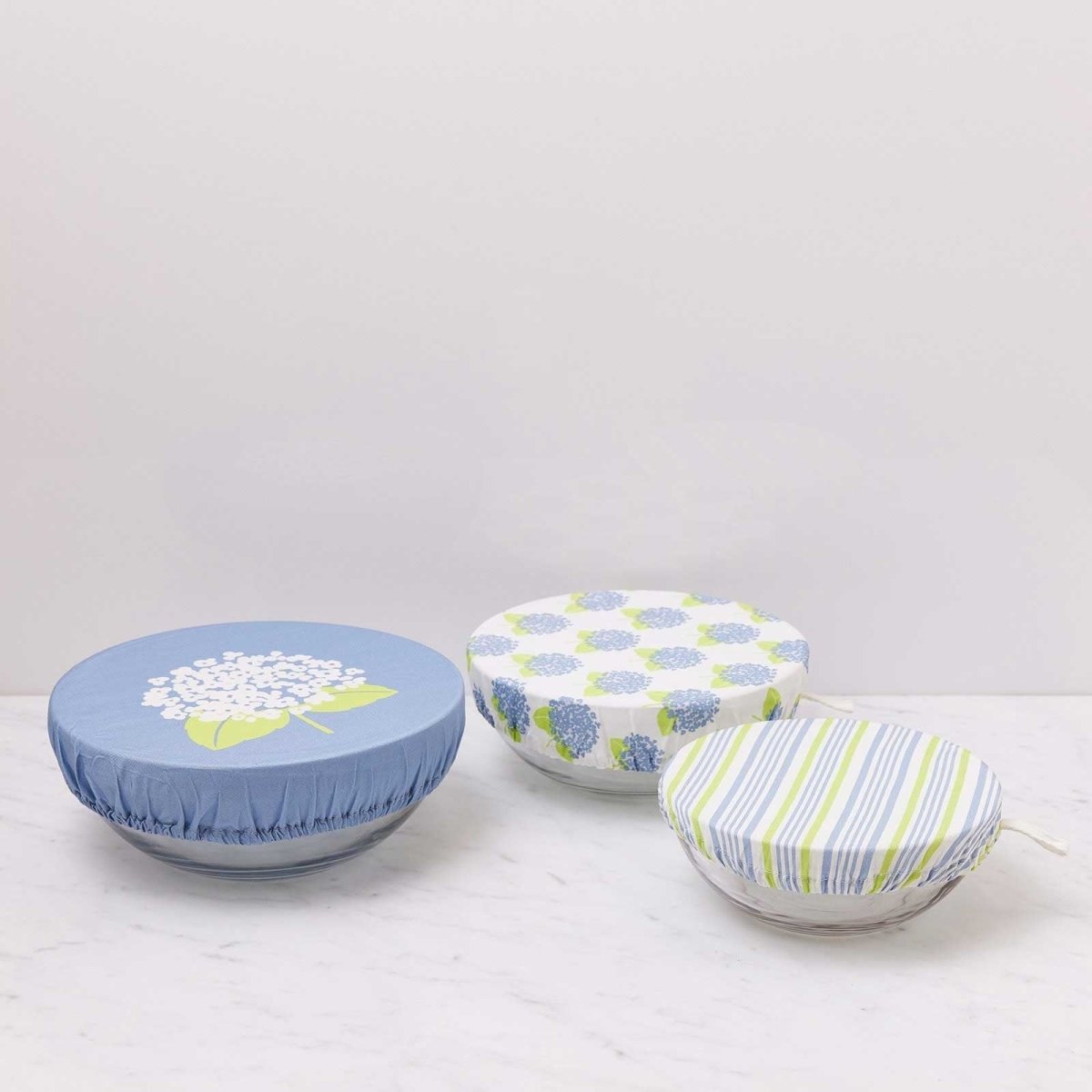 Hydrangea blu Kitchen Food Storage Covers (Set of 3 ) Eco Dish Cover - rockflowerpaper