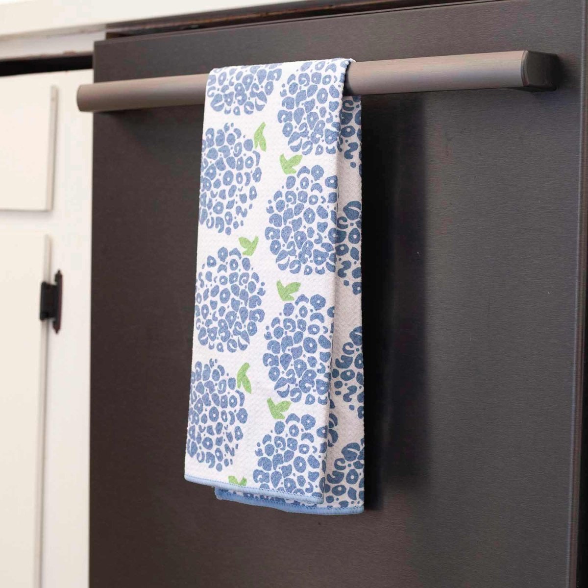 Hydrangea blu Kitchen Tea Towel - Double Sided Print Kitchen Towel - rockflowerpaper