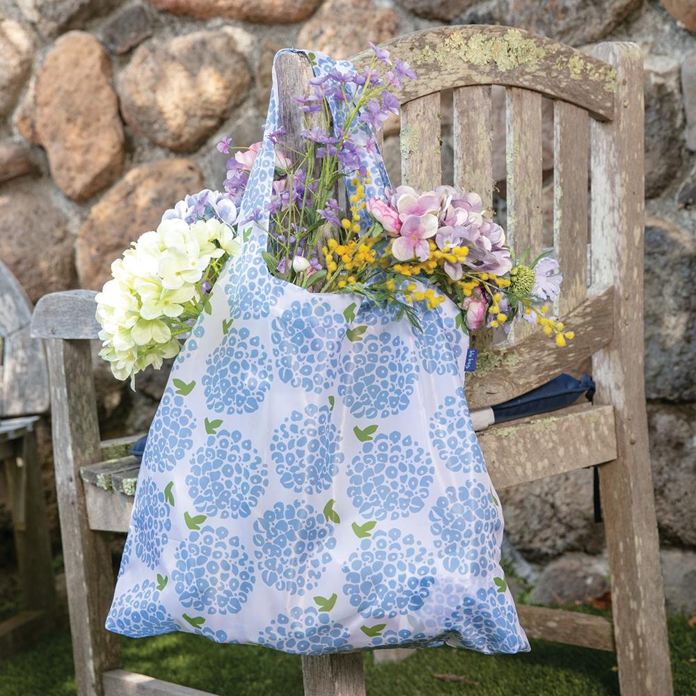 Hydrangea Blue Blu Reusable Shopping Bag - Machine Washable Reusable Shopping Bag - rockflowerpaper