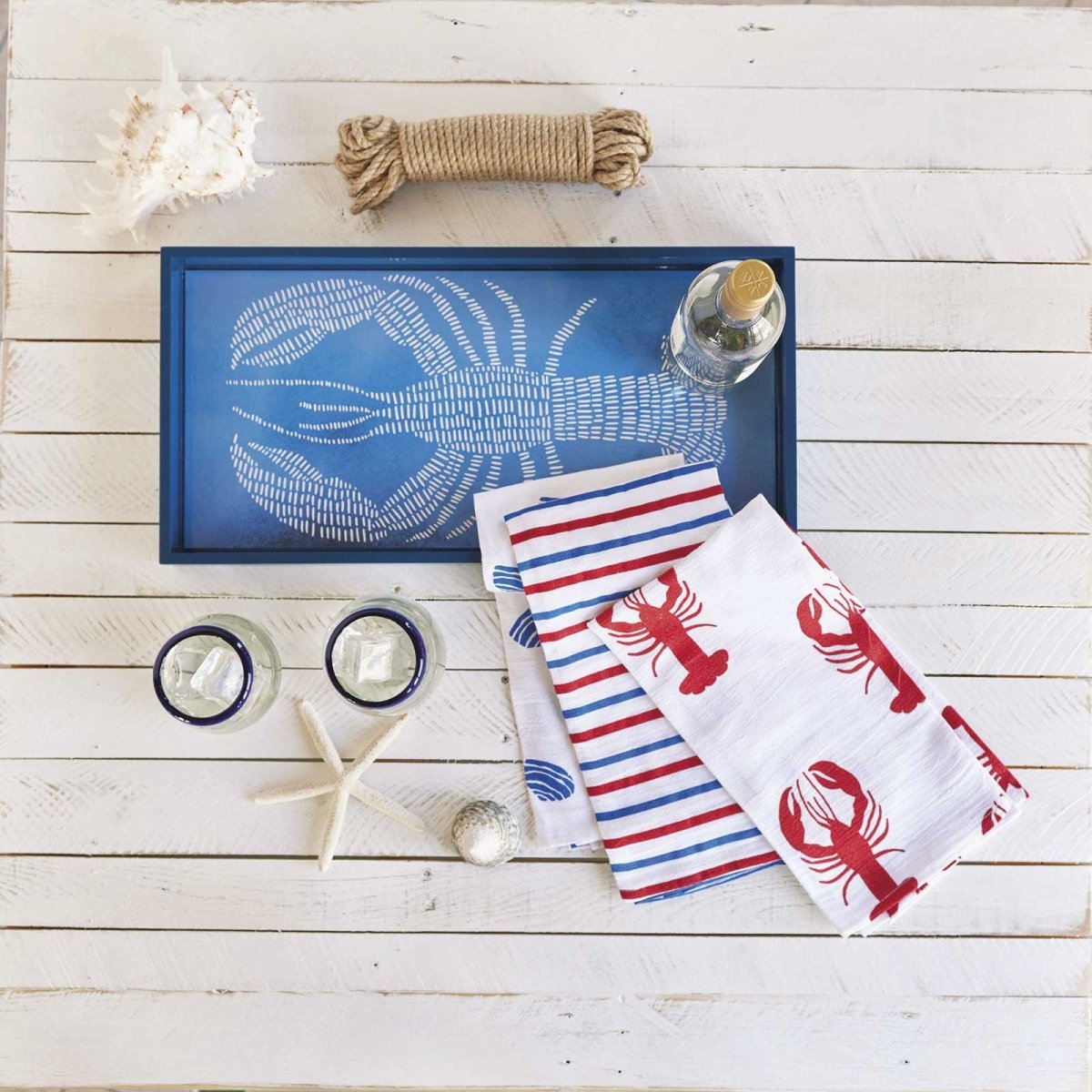 Indigo Lobster 10 X 20 Art Tray Tray - rockflowerpaper