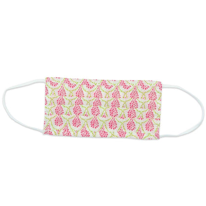 Ingrid Pleated Reusable Cotton Mask in Pink Mask - rockflowerpaper