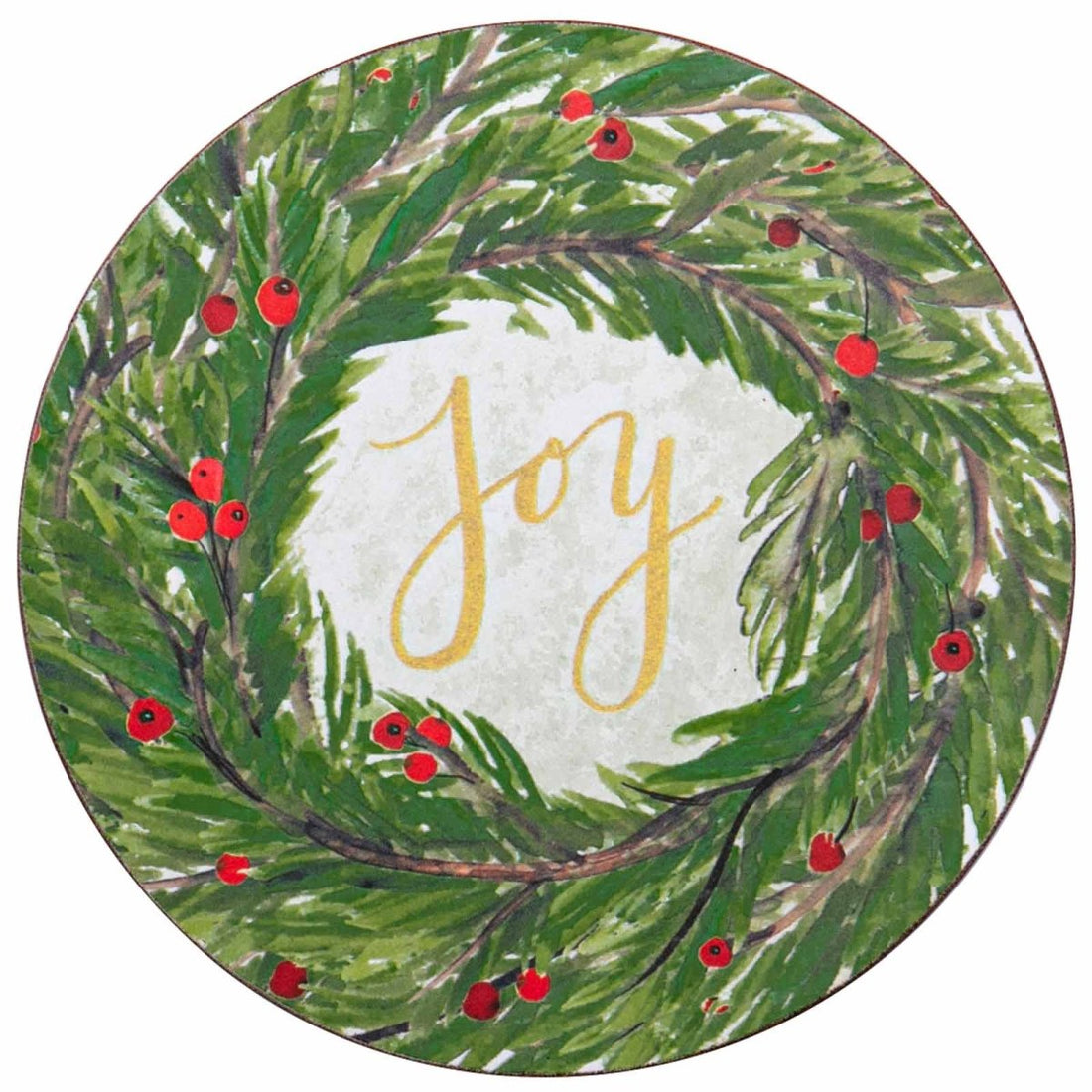 Joy Round Art Coasters - Set of 4 Coaster - rockflowerpaper
