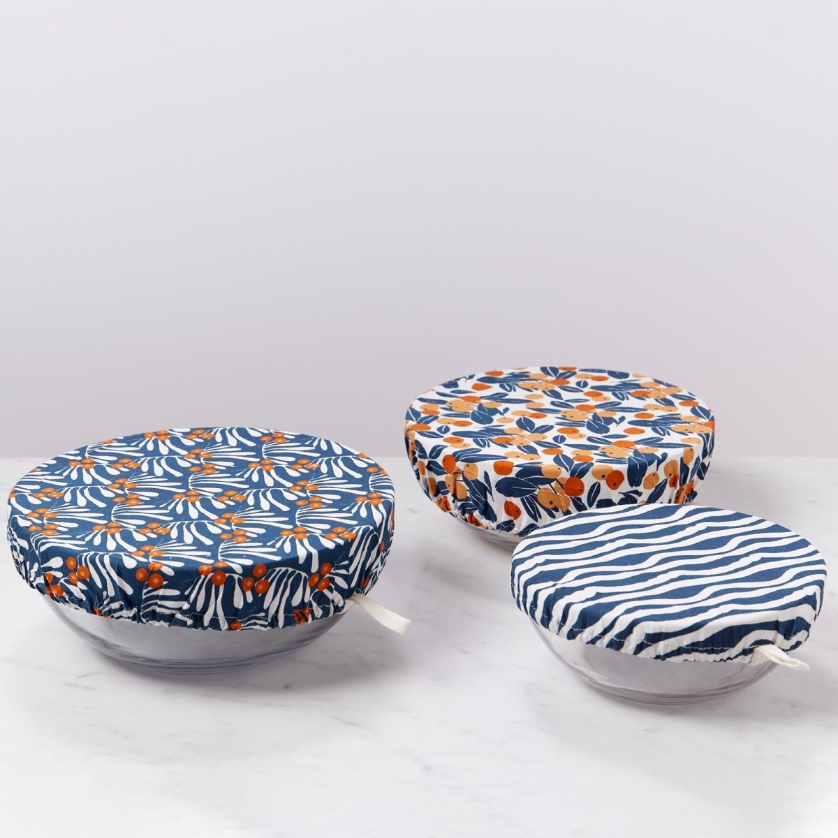 Kumquats blu Kitchen Food Storage Covers (Set of 3 ) Eco Dish Cover - rockflowerpaper