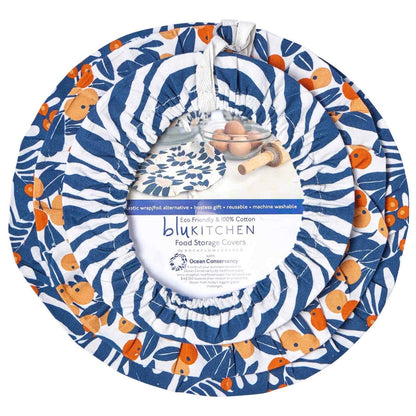 Kumquats blu Kitchen Food Storage Covers (Set of 3 ) Eco Dish Cover - rockflowerpaper