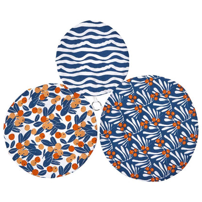 Kumquats blu Kitchen Food Storage Covers (Set of 3 ) Eco Dish Cover - rockflowerpaper