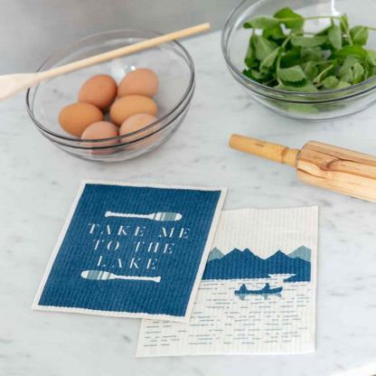 Lake Eco - Friendly blu Sponge Cloth - Set of 2 Eco Cloth - rockflowerpaper