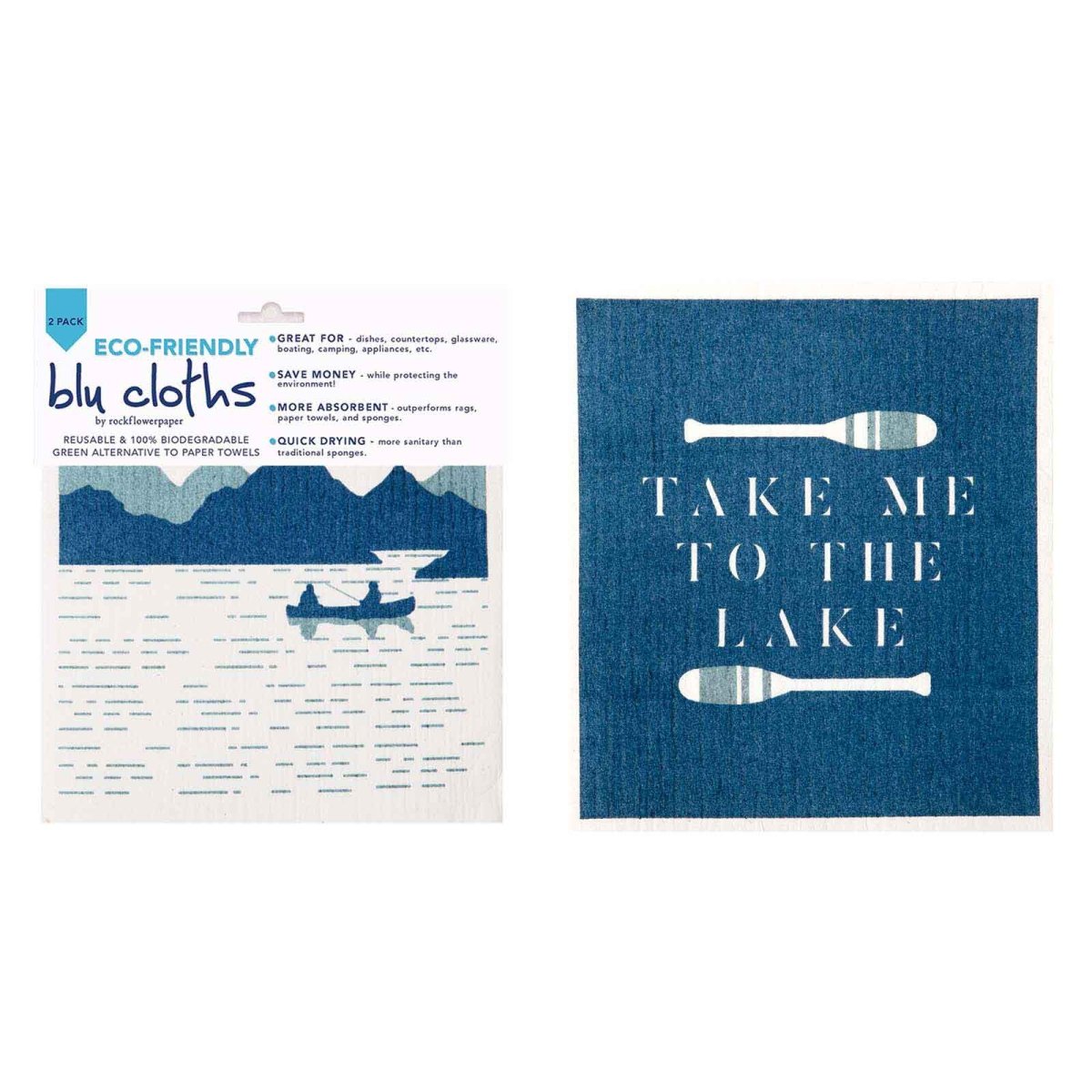 Lake Eco - Friendly blu Sponge Cloth - Set of 2 Eco Cloth - rockflowerpaper