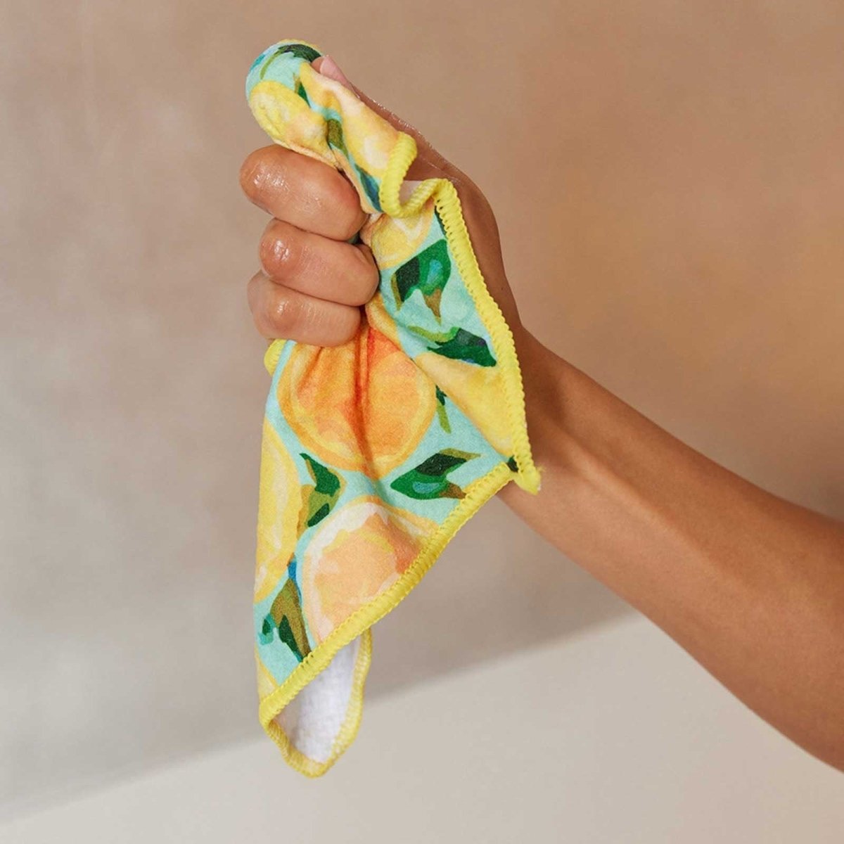 Lemon Slices blu Kitchen Dish Cloths (Set of 3) Reusable Dish Cloth - rockflowerpaper