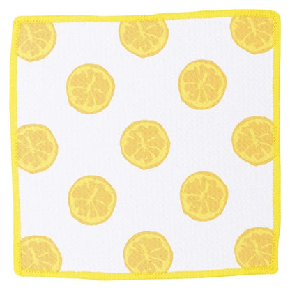 Lemon Slices blu Kitchen Dish Cloths (Set of 3) Reusable Dish Cloth - rockflowerpaper