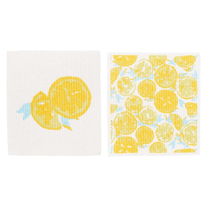 Lemon Slices Eco - Friendly blu Sponge Cloth - Set of 2 Eco Cloth - rockflowerpaper