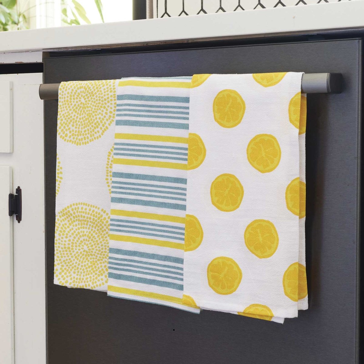 Lemon Slices Kitchen Towel Set Of 3 Cotton Kitchen Towel - rockflowerpaper