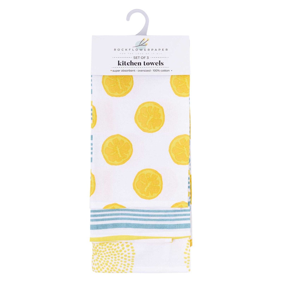 Lemon Slices Kitchen Towel Set Of 3 Cotton Kitchen Towel - rockflowerpaper