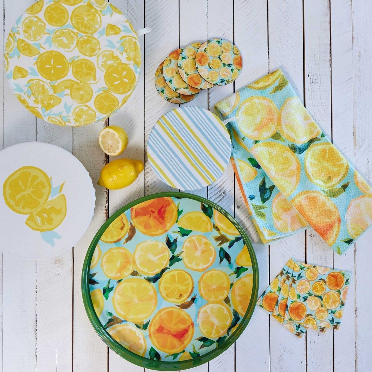 Lemon Slices Paper Cocktail Napkins (Pack of 20) Paper Cocktail Napkin - rockflowerpaper