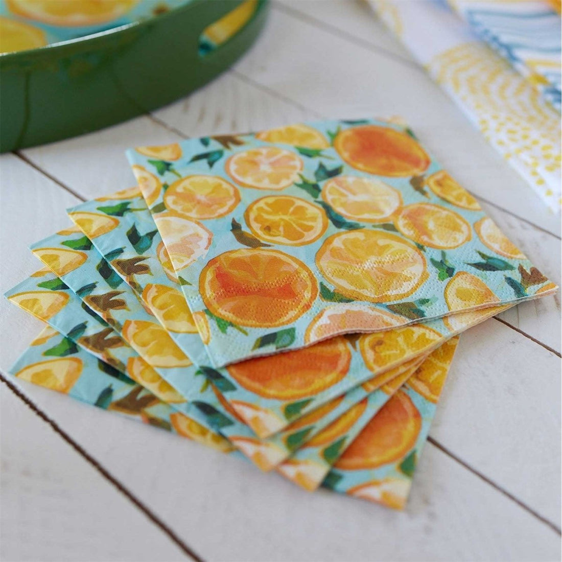 Lemon Slices Paper Cocktail Napkins (Pack of 20) Paper Cocktail Napkin - rockflowerpaper