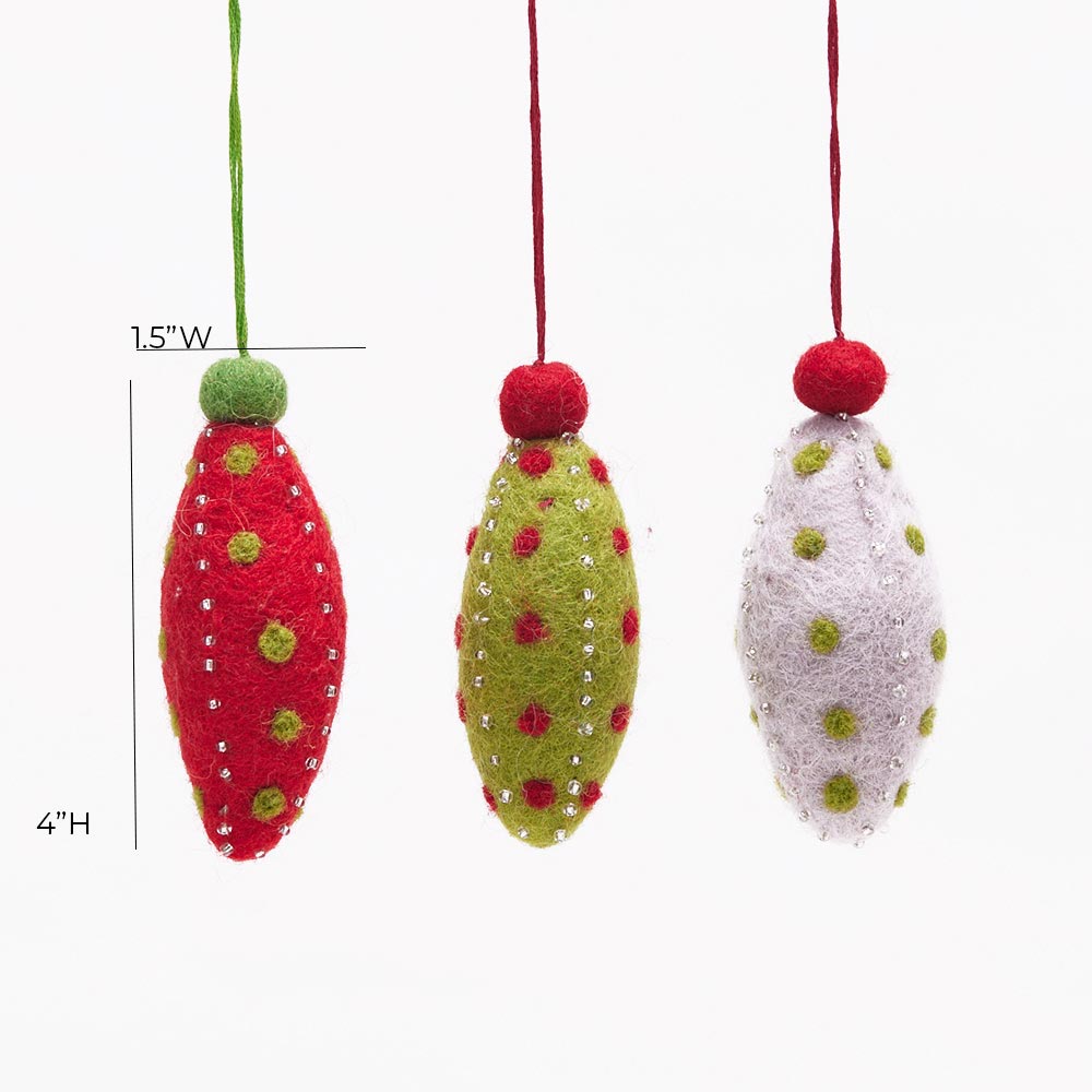 Long Drop Felt Ornaments Pack 3 Ornament - rockflowerpaper