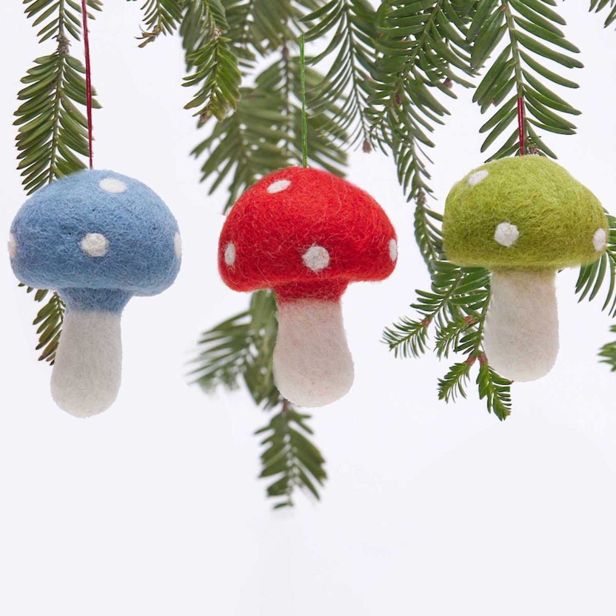 Mushrooms Felt Ornaments Pack 3 Ornament - rockflowerpaper