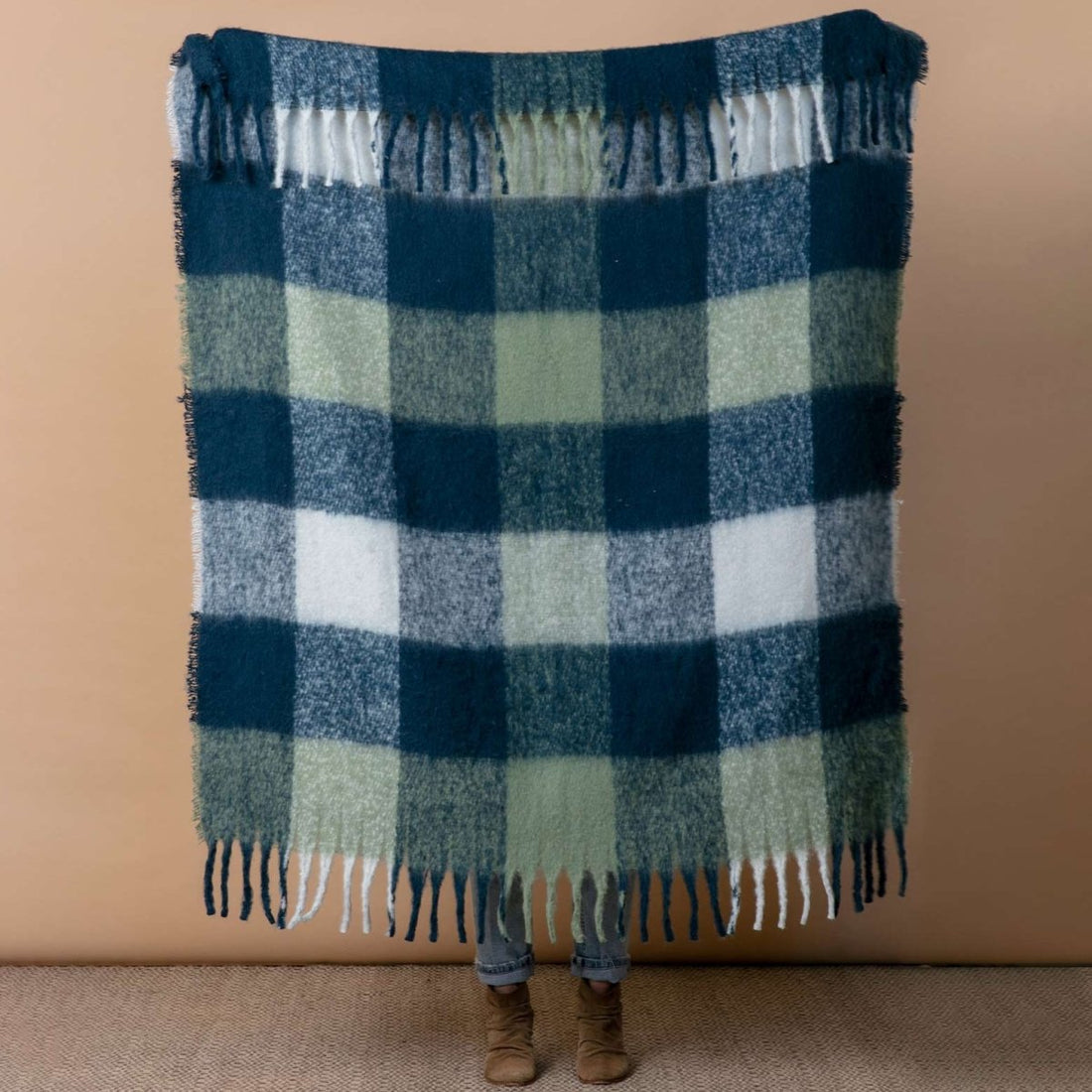 Navy Green Cuddle Throw Blanket Throw Blanket - rockflowerpaper