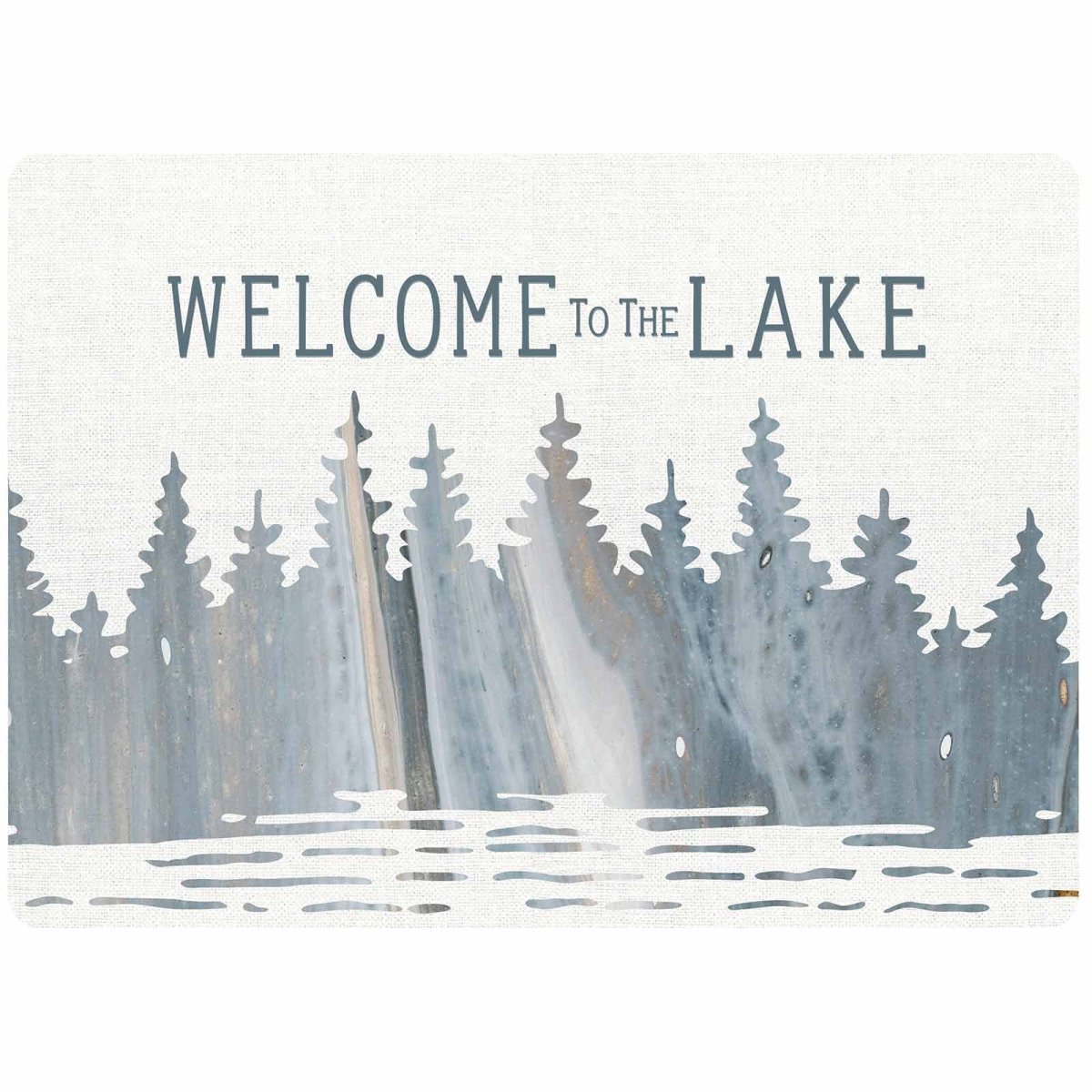 Navy Welcome To The Lake Art Placemats - Set of 4 Placemat - rockflowerpaper