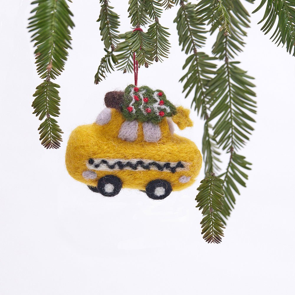 NY Taxi Felt Ornament Ornament - rockflowerpaper