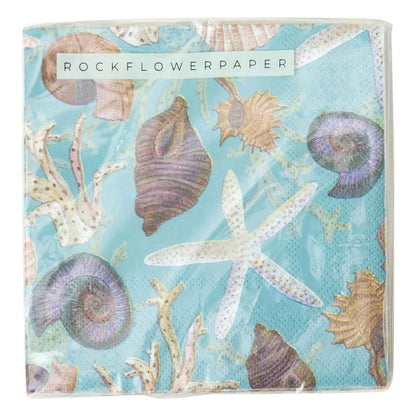 Ocean Sea Treasures Coastal Cocktail Napkins (Pack of 20) Paper Cocktail Napkin - rockflowerpaper