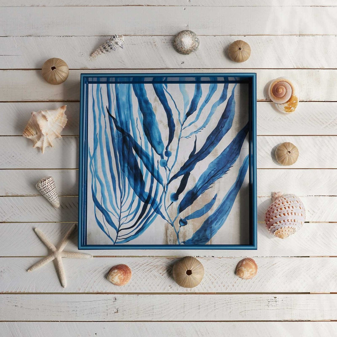 Oceanic Seaweed 15 Inch Square Tray Tray - rockflowerpaper