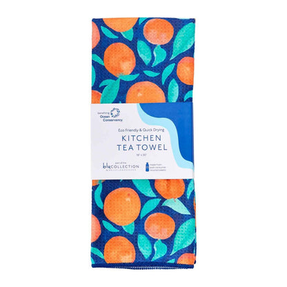 Orange Crush blu Kitchen Tea Towel Kitchen Towel - rockflowerpaper