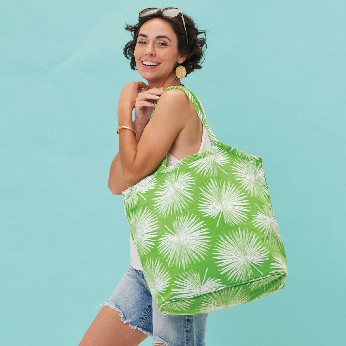 Palm Green Bucket Bag Tote - rockflowerpaper