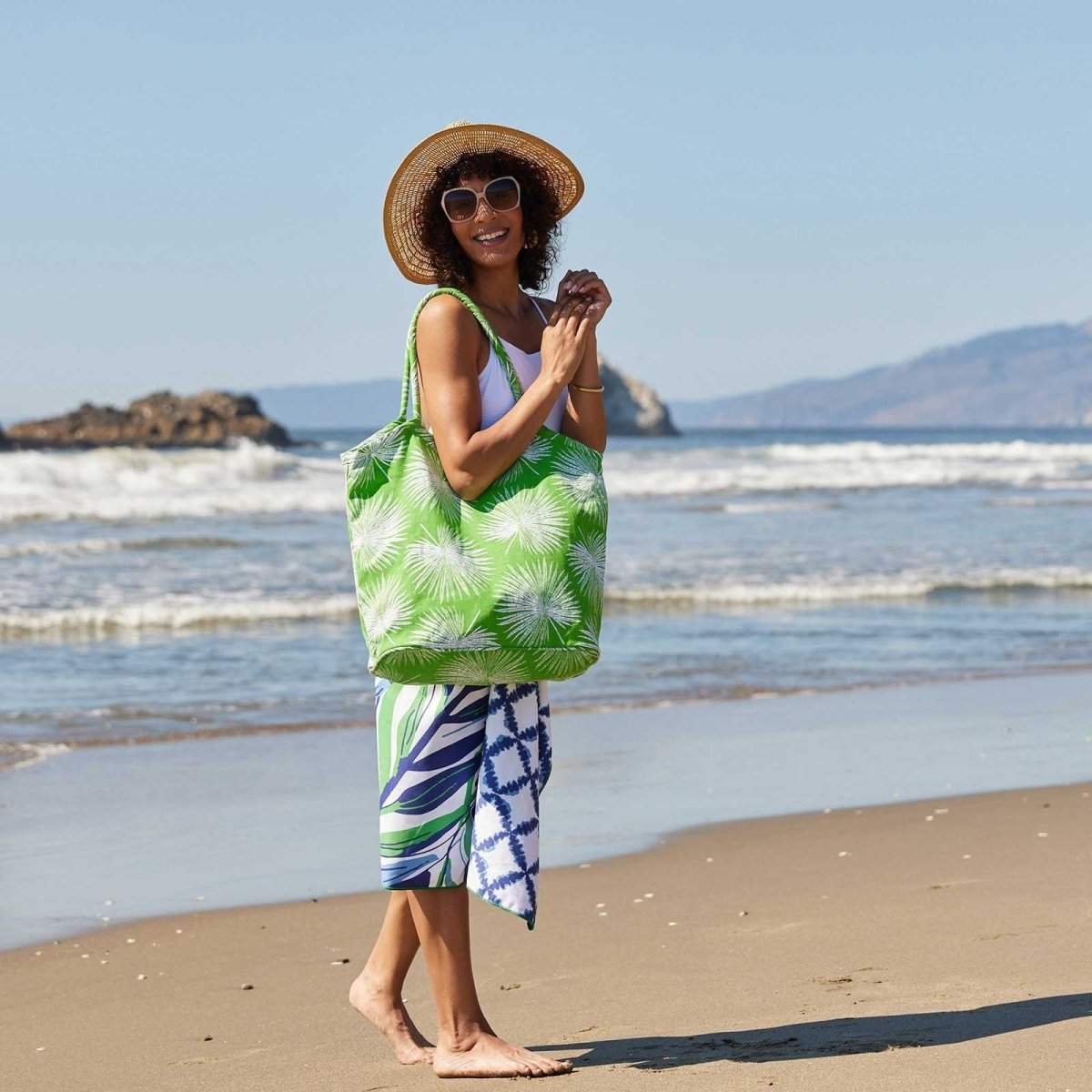 Palm Green Bucket Bag Tote - rockflowerpaper