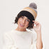 Piccadilly Striped Black and Tan Knit Beanie Hat - rockflowerpaper