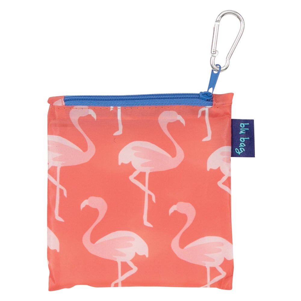 Pink Flamingos Blu Reusable Shopping Bag - Machine Washable Reusable Shopping Bag - rockflowerpaper