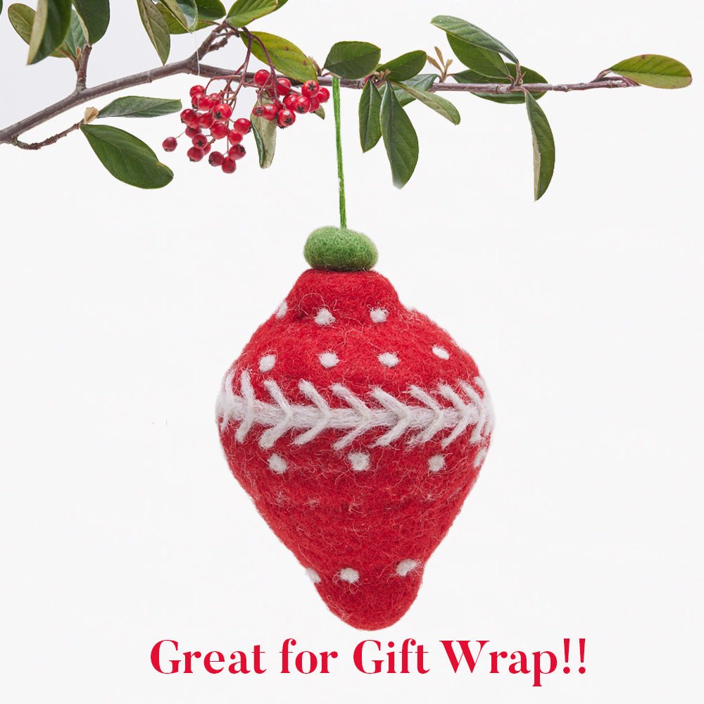 Red Bauble Felt Ornament Ornament - rockflowerpaper