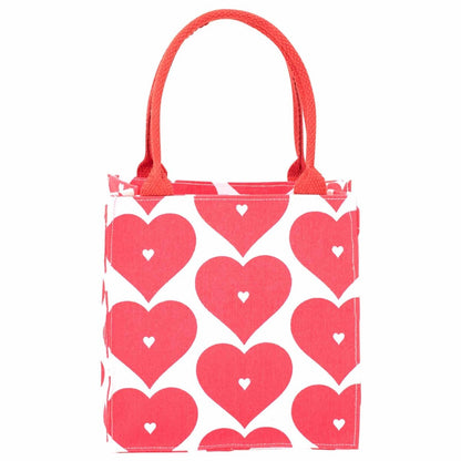 Red Hearts Reusable Itsy Bitsy Gift Bag Gift Bag - rockflowerpaper